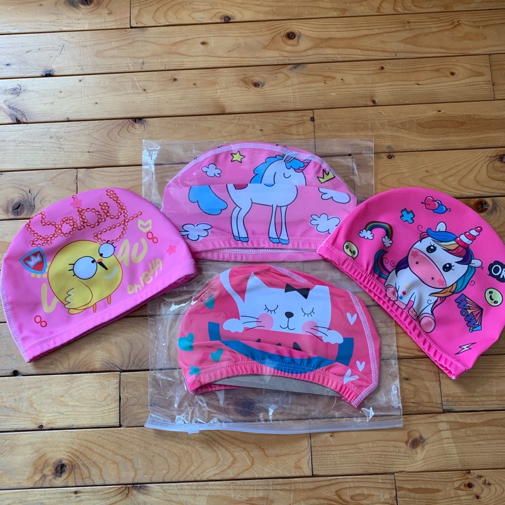 5/$20 4 pack of baby/toddler bathing caps.